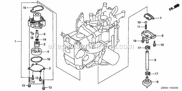 Honda Marine BF9.9D1 (Type SA)(1000001-1099999) Oil Pump Diagram