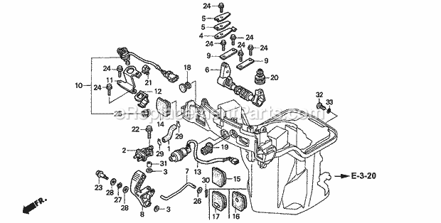 Honda Marine BF9.9D1 (Type SHA)(1000001-1099999) Shift Shaft (Handle Specification) Diagram