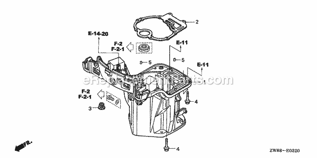Honda Marine BF9.9D3 (Type LHA)(1200001-1299999)(1000001-1999999) Oil Case Diagram