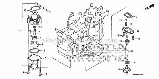 Honda Marine BF9.9DK0 (Type LHSA)(1600001-9999999) Oil Pump Diagram