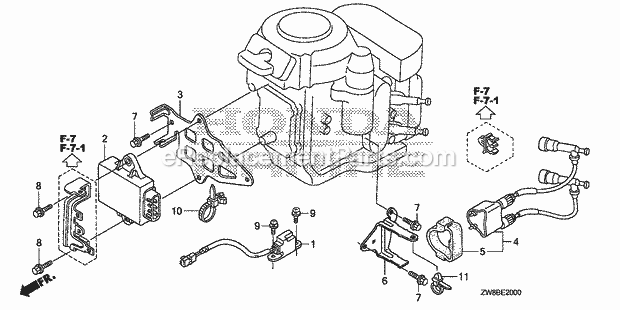 Honda Marine BF9.9DK2 (Type LHSA)(1700001-9999999) Ignition Coil C.D.I. Unit Diagram