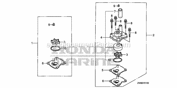 Honda Marine BF9.9DK2 (Type LHSA)(1700001-9999999) Page AO Diagram