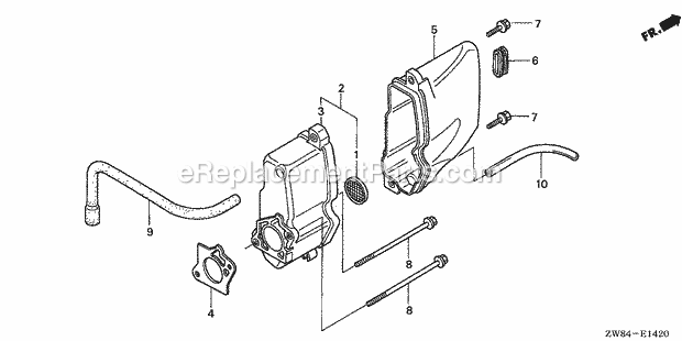 Honda Marine BFP9.9D2 (Type LHA)(1100001-1200000) Muffler Cover Diagram