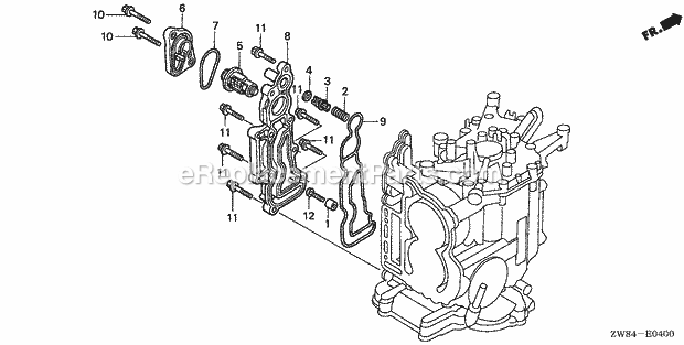 Honda Marine BFP9.9D2 (Type LHA)(1100001-1200000) Thermostat Diagram