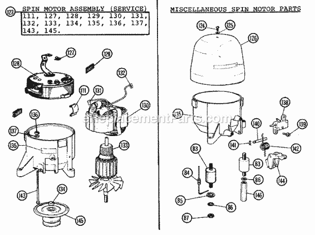 Hoover 0610 Residential Spinmotor Diagram