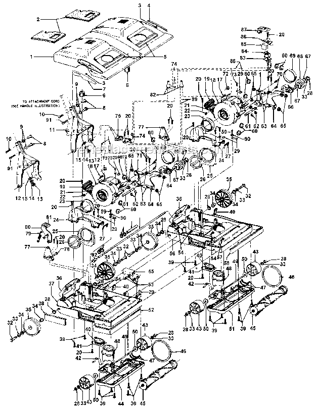 Hoover C1119 Industrial Upright Page B Diagram