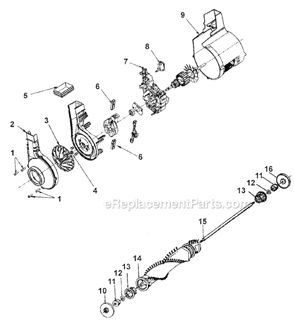 Hoover C1702-900 Soft Guard Vacuum Page B Diagram