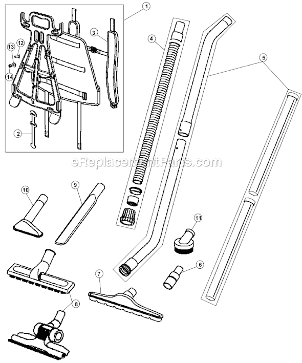 Hoover C2401010 Shoulder Vac Pro Commercial Cleaning System Page B Diagram