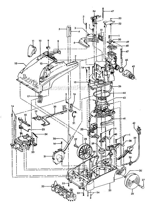 Hoover F5870900 Steam Vacuum Page B Diagram