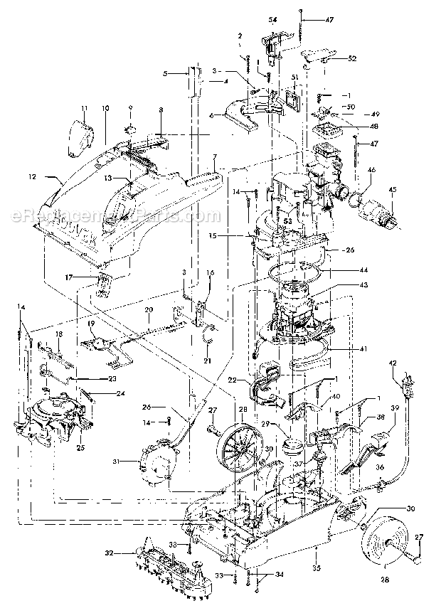 Hoover F5893900 Steam Vacuum Motor, Mainbody, Pump, Hood, Switch Diagram