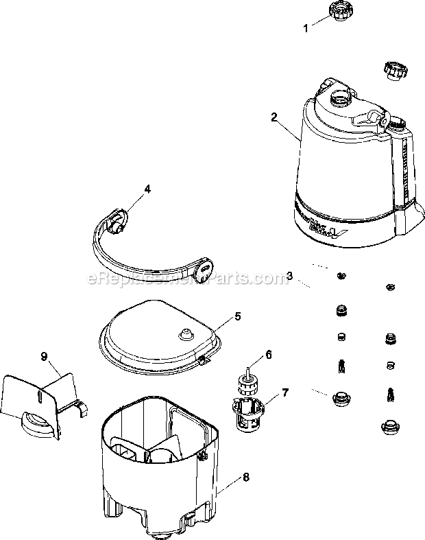 Hoover F7223900 Carpet Shampooer Tank Diagram