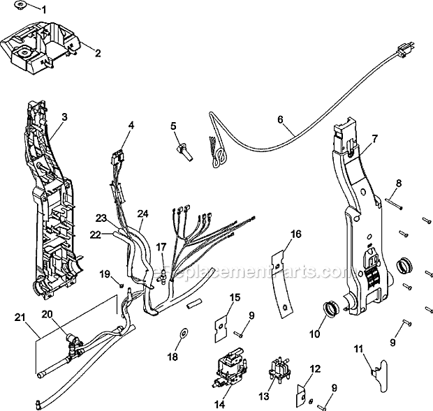 Hoover F7410900 Steam Vacuum Lower Handle Diagram