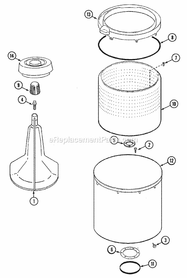 Hoover LATH300AAV Washer-Top Loading Tub Diagram