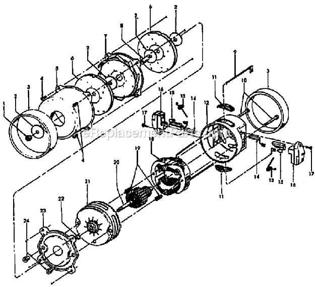Hoover S1223 Sprint/Hornet Canister Page B Diagram