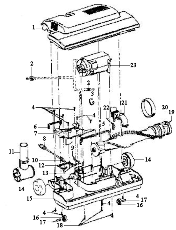Hoover S3399 Spirit Canister Page C Diagram