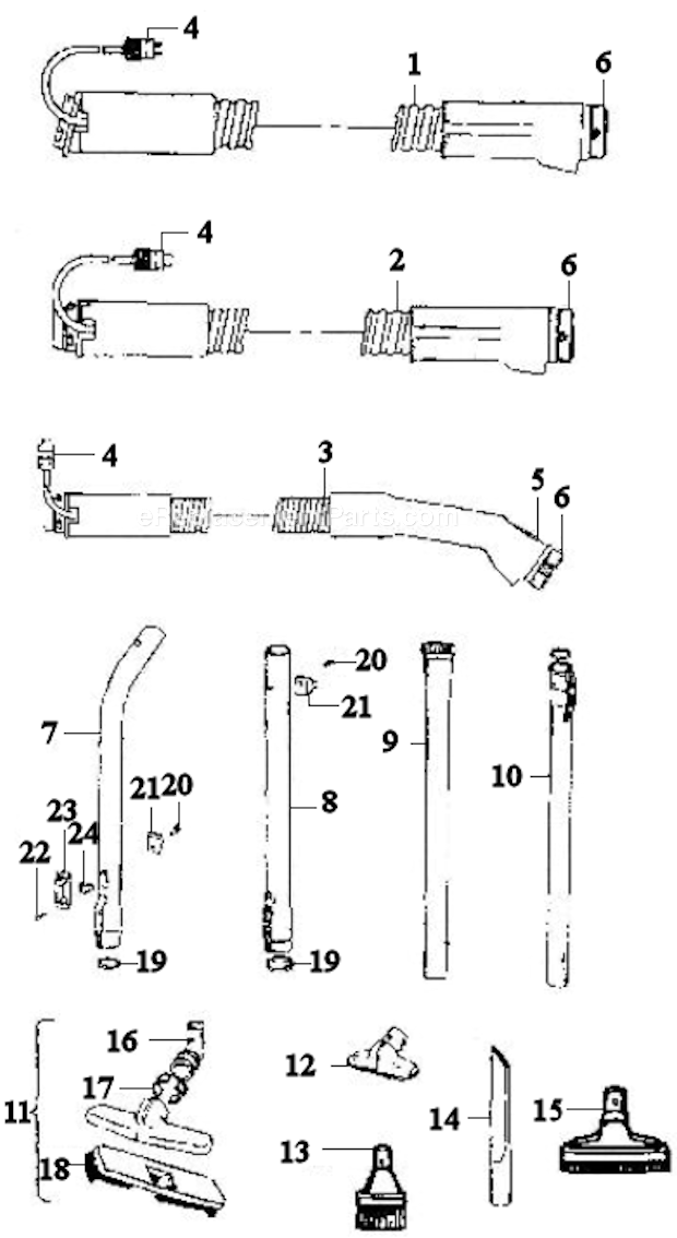 Hoover S3399 Spirit Canister Page E Diagram