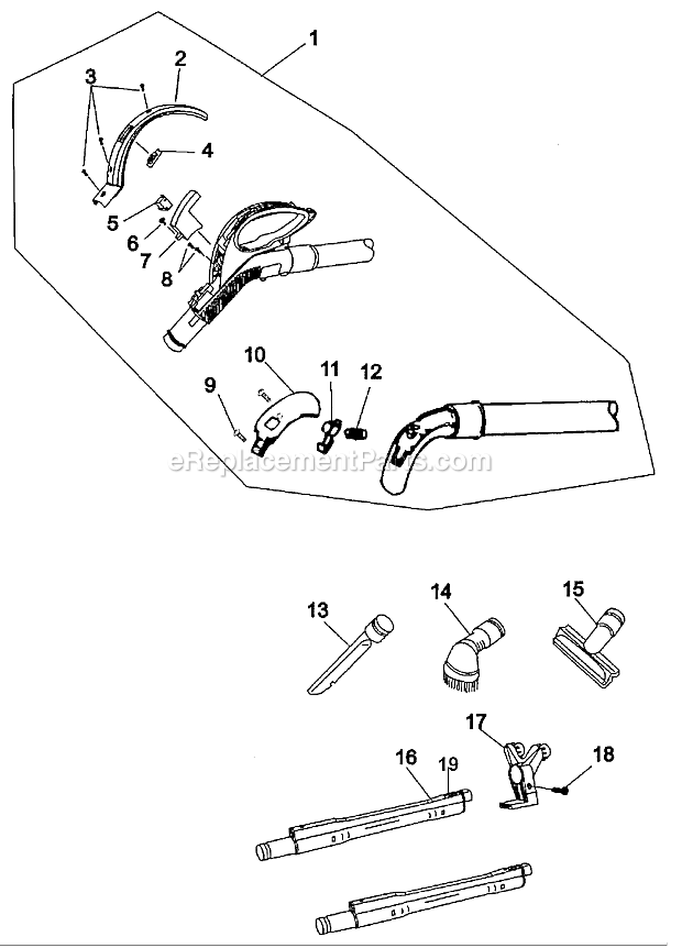 Hoover S3592 Duros Canister Vacuum Page B Diagram