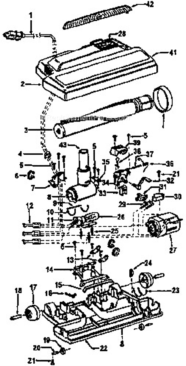 Hoover S3605 Spectrum Canister Page C Diagram