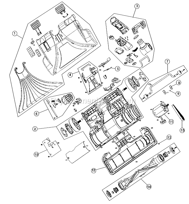 Hoover SH40050 Windtunnel Multi cyclonic Bagless Canister Vacuum Page B Diagram