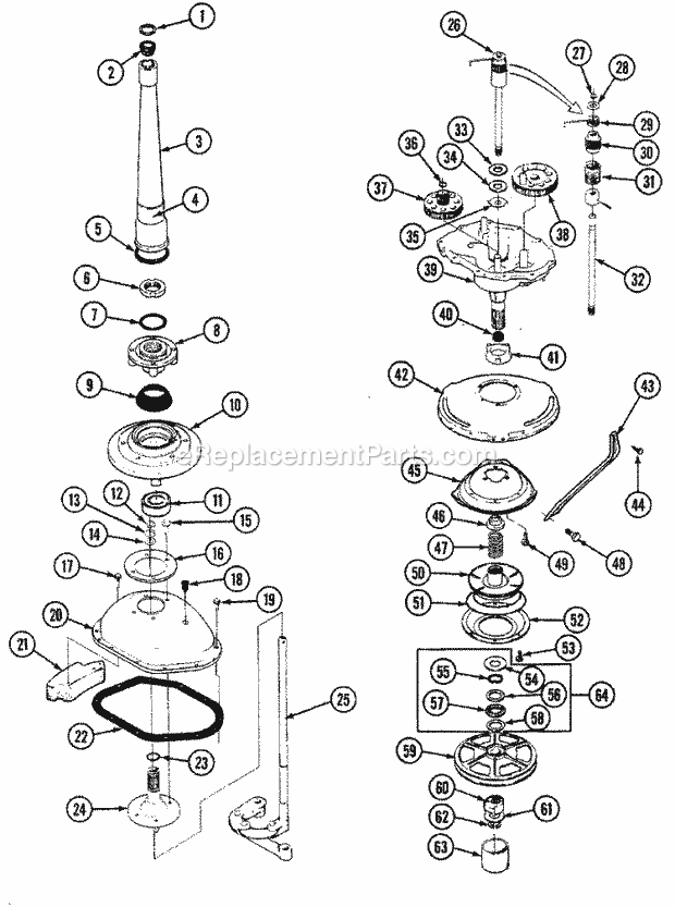 Hoover SHWA2507V Washer-Top Loading Transmission Diagram