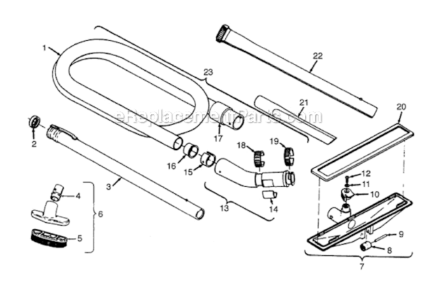 Hoover U3315-070 Upright Vacuum Cleaning Tools Diagram