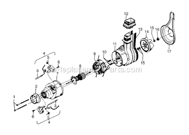 Hoover U3315-070 Upright Vacuum Motor Assembly Diagram