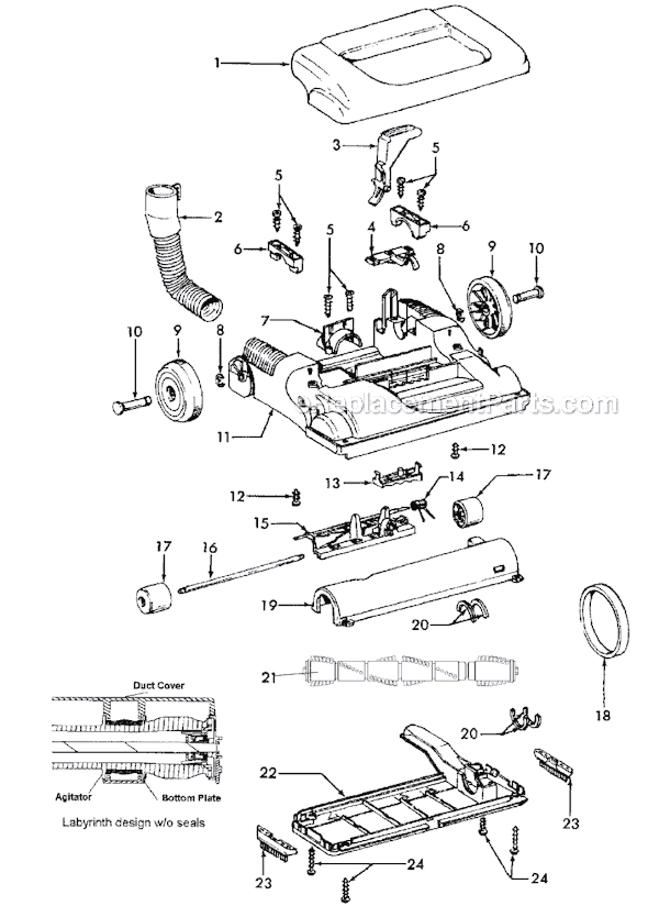 Hoover U5472-900 WindTunnel Supreme Vacuum Page B Diagram