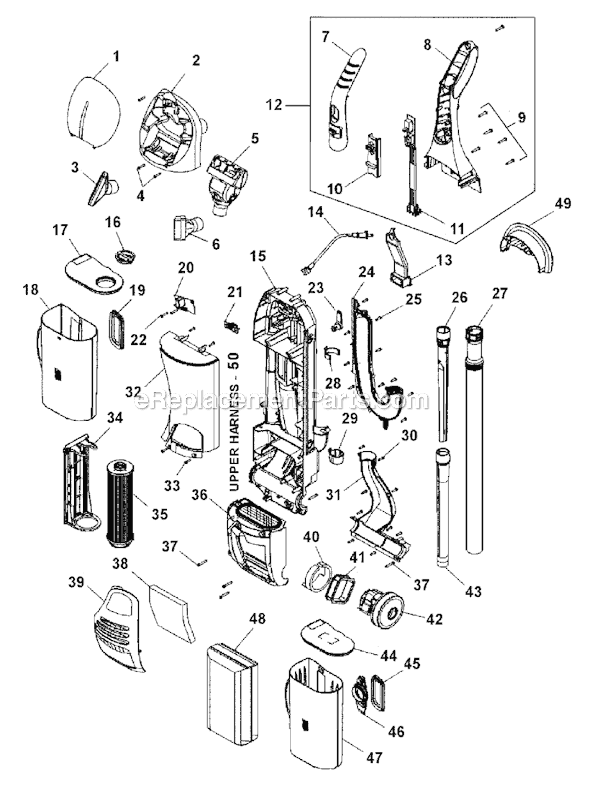 Hoover U8145-900 Savy 2 In 1 Bagged and Bagless Vacuum Page C Diagram