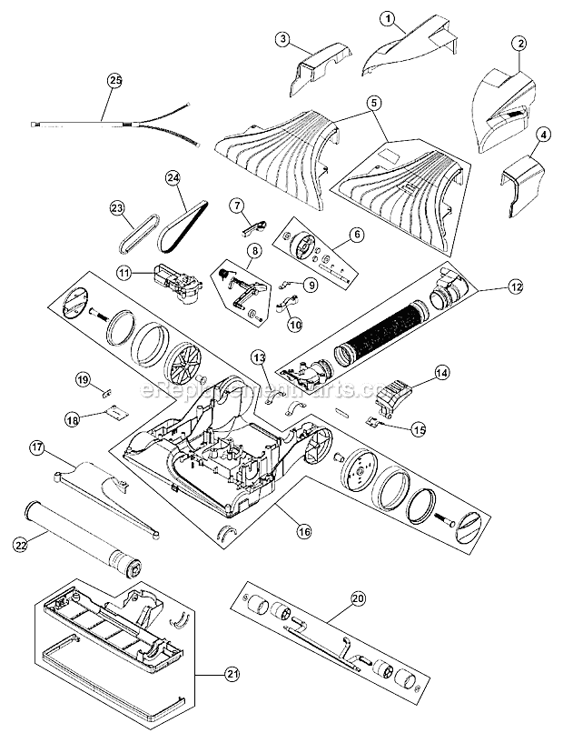 Hoover UH70020 Cyclonic Bagless Upright Vacuum Page C Diagram