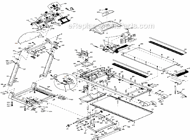 Horizon Fitness Advance400 (TM75)(2003) Treadmill - Folding Page A Diagram