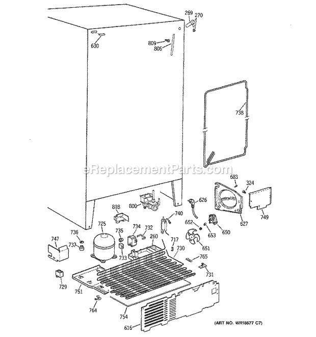 Hotpoint CST25GRBEWW Side-By-Side Refrigerator B Series Unit Parts Diagram