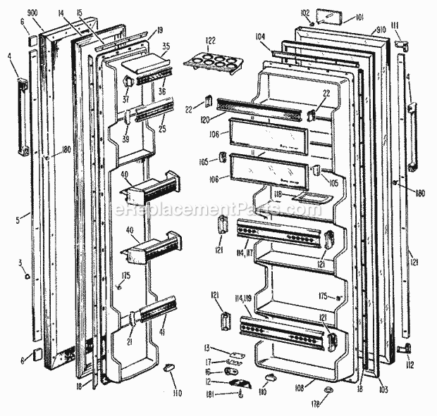 Hotpoint CSX20EGB Side-By-Side Hotpoint Refrigerators Section Diagram