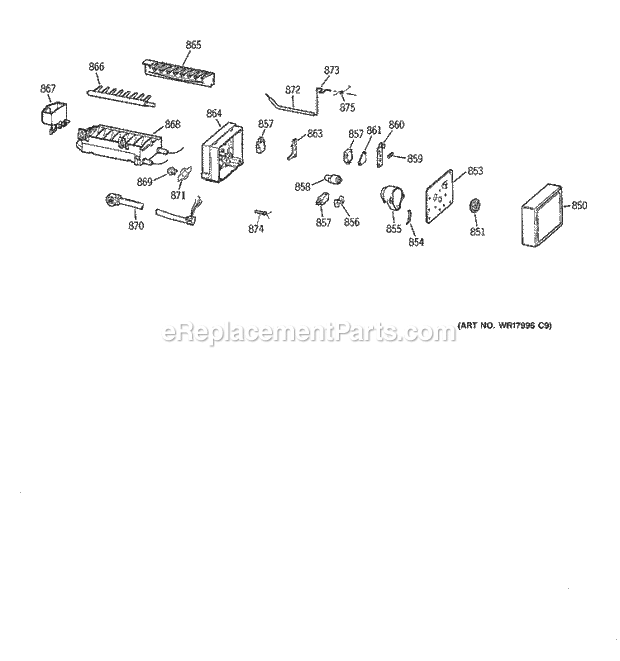 Hotpoint CTX18CIBQRWW Top Freezer Refrigerator B Series Icemaker Wr30x0327 Diagram