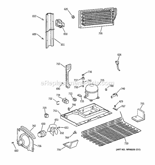 Hotpoint CTX18GAXRRWW Top Freezer Refrigerator X Series Unit Parts Diagram