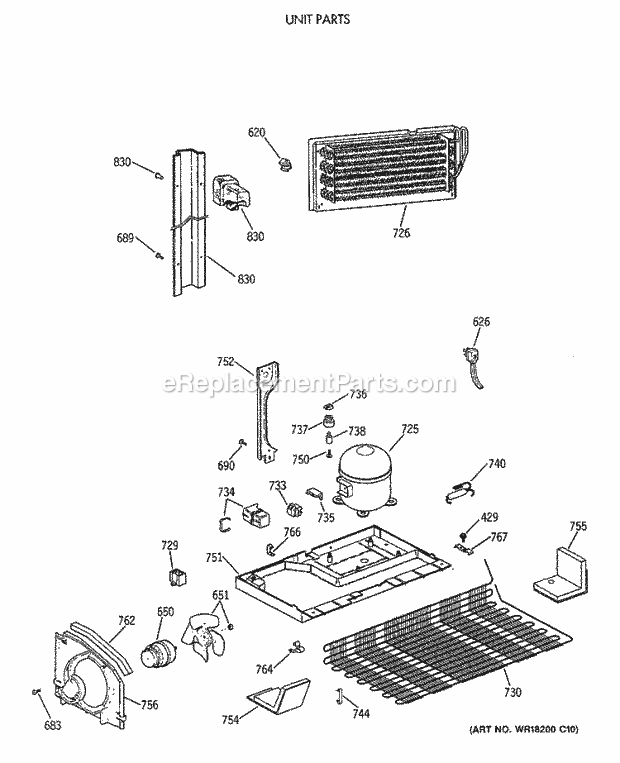 Hotpoint CTX18LAXERWH Top Freezer 95 W/Mei Da57c Unit Parts Diagram