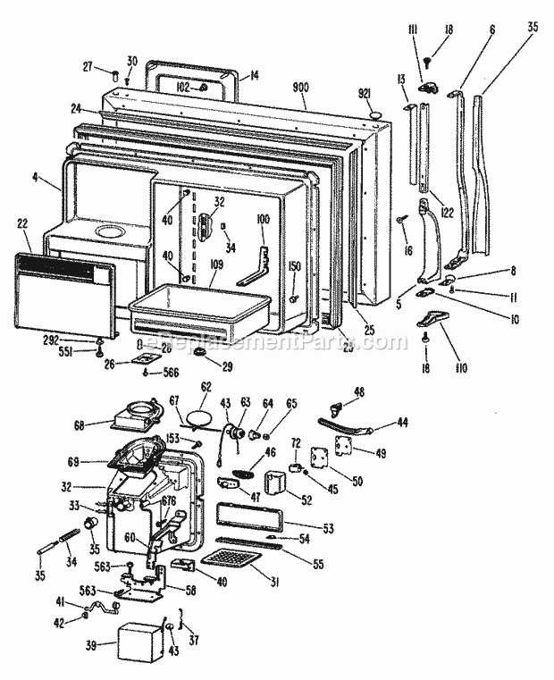 Hotpoint CTX22DLJRAD Top Freezer Refrigerators* Page C Diagram