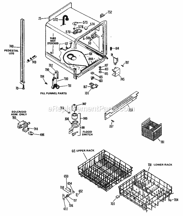 Hotpoint HDA469M-02 Dishwasher Section Diagram