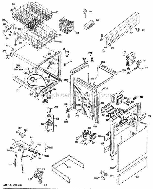 Hotpoint HDB720-05 Dishwasher Section Diagram