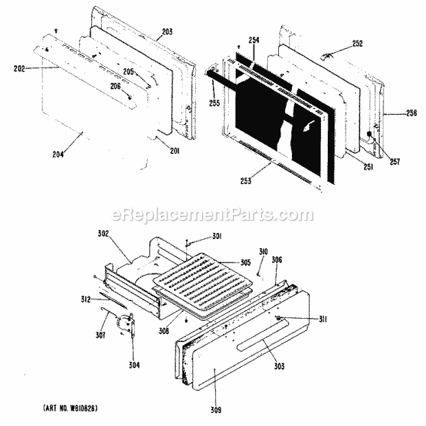 Hotpoint RGB524EJ3 Freestanding, Gas Gas Range Page C Diagram