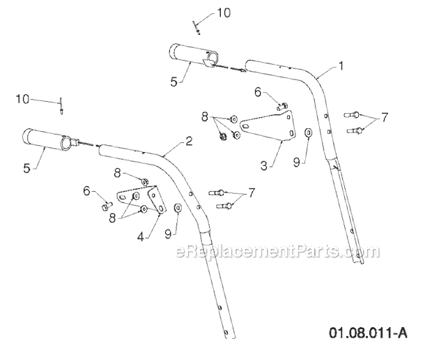 Husqvarna 11524E (96193007401) (2011-07) Snowblower / Throwers Handle Diagram