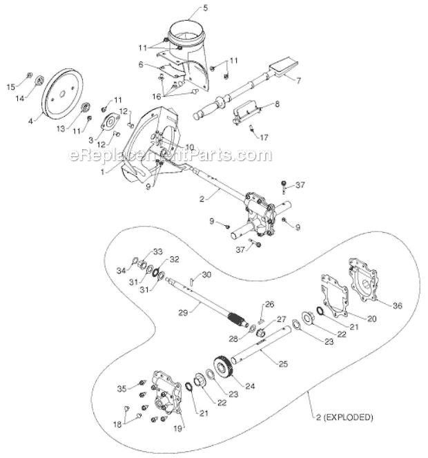 Husqvarna 12530HV (96193007201)(2012-06) Snowblower Auger Housing Impeller Diagram