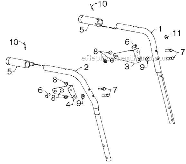 Husqvarna 1650EXL (96193008701)(2012-08) Snowblower Handle Diagram