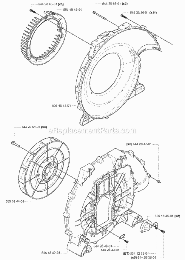 Husqvarna 180BF (2008-02) Backpack Blower Fan Diagram