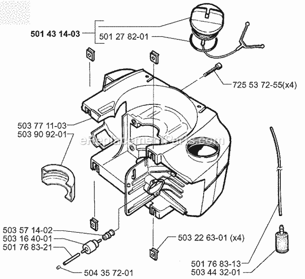 Husqvarna 225BV (1997-02) Handheld Leaf Blower Crankcase Diagram