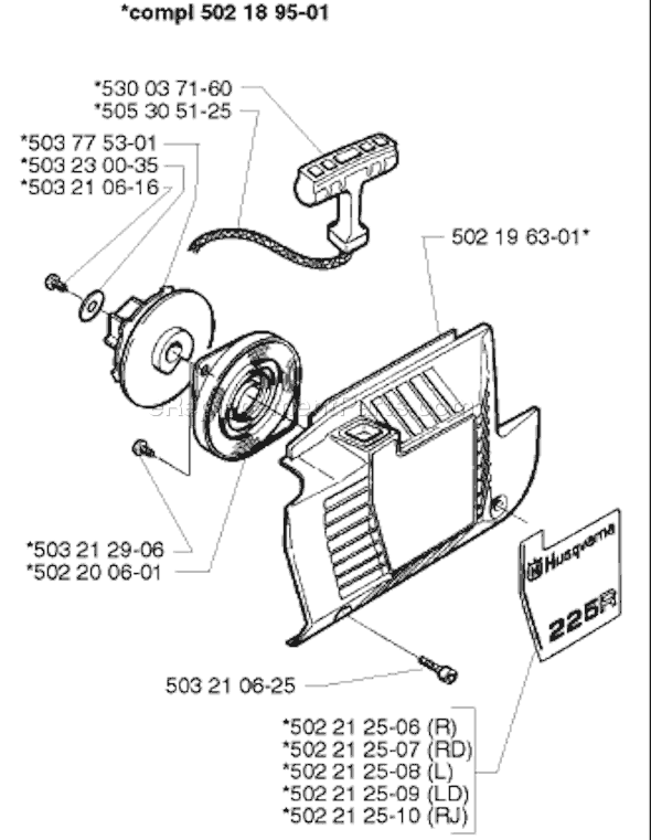 Husqvarna 225 RD (1996-06) Line Trimmer Page M Diagram