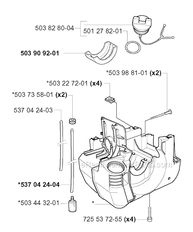 Husqvarna 227R (2000-10) Brushcutter Crankcase Diagram