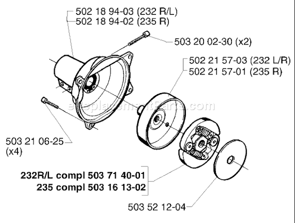 Husqvarna 232 L (1998-01) Line Trimmer Page D Diagram