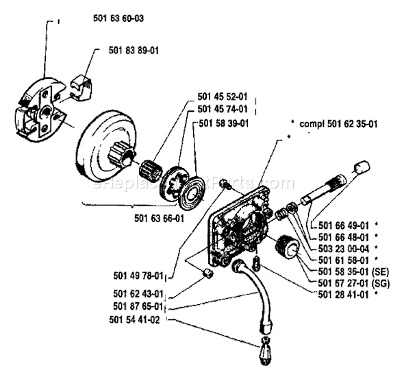 Husqvarna 234 (1984-04) Chainsaw Page H Diagram