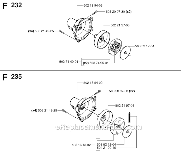 Husqvarna 235R (2006-01) Brushcutter Clutch Diagram