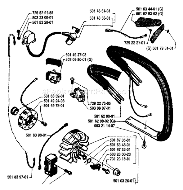 Husqvarna 238 (1987-04) Chainsaw Page F Diagram
